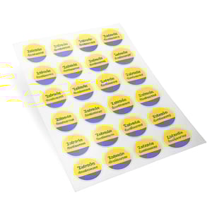 Adesivo Transparente com Tinta Branca Adesivo BOPP Transparente Brilho Personalizado 5x0 - Colorido Frente com tinta branca  Semi Corte Personalizado Entregue em Cartela 33x48cm