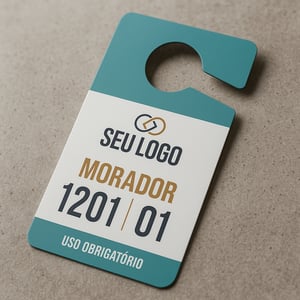Credencial de Estacionamento PVC 2mm 9x19cm 4x4  Corte reto 