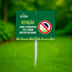 Placas de Jardim PVC 2mm 20X15CM 4x0  Haste 45cm 