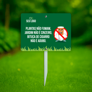 Placas de Jardim PVC 2mm 20X15CM 4x0  Haste 45cm 