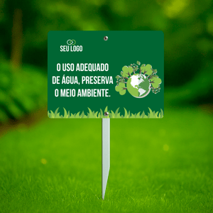 Placas de Jardim PVC 2mm 20X15CM 4x0  Haste 45cm 