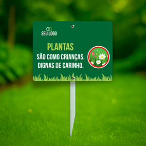 Placas de Jardim PVC 2mm 20X15CM 4x0  Haste 45cm 