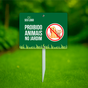 Placas de Jardim PVC 2mm 20X15CM 4x0  Haste 45cm 
