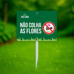 Placas de Jardim PVC 2mm 20X15CM 4x0  Haste 45cm 