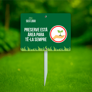 Placas de Jardim PVC 2mm 20X15CM 4x0  Haste 45cm 