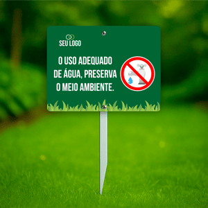 Placas de Jardim PVC 2mm 20X15CM 4x0  Haste 45cm 