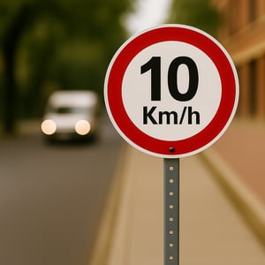 Placa 10km/h PVC 2mm 30X30CM 4x0   