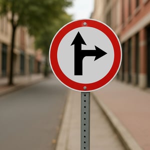 Placa Siga em frente/direita PVC 2mm 30X30CM 4x0   