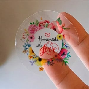 Adesivo Transparente Recorte Vinil Branco  4x0 Brilho Sem acabamento 