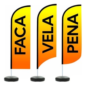Flyer banner (M) oxford  4x4   TAMANHO 2,85 - COM BASE E HASTE