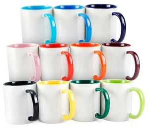 Caneca Color Porcelana 96x150mm Preta Brilho Sublimação  