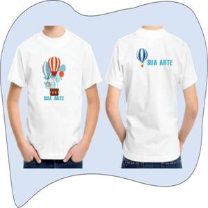 Camiseta Personalizada Tecido poliéster Estampa Colorida A4 frente e verso  Sublimação  