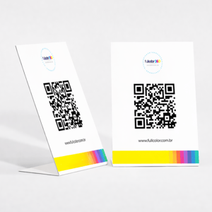 Display em L PS 1mm • Personalizado • 4x0 Cores Laminação Corte Reto com Dobra • Impressão Digital