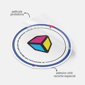 Adesivos, Rótulos e Etiquetas com Laminação Fosco • Vinil Monomérico • Personalizado • 4x0 Cores • Laminação Fosca • Meio Corte • Liner 140g