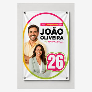 Placa de Casa - Eleição • Lona 280g • 40x60 • 4x0 Cores • Sem Revestimento • Ilhós nas 4 pontas 
