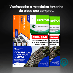 PLACA DE PS ADESIVADA - FRENTE E VERSO