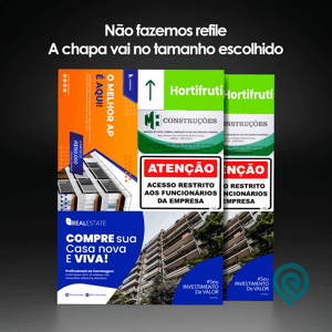 Placa de PS Adesivada - Medida Fixa