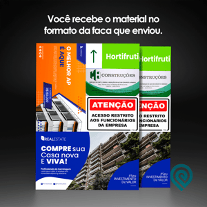 Placa de PS Impressão UV + Corte Especial