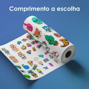 ROLO METRO LINEAR - DTF UV Material em Vinil METRO LINEAR DTF UV - 29cm x Comprimento a escolha Impressão Colorida Verniz para auto relevo  Personalizado com a sua arte e/ou logotipo