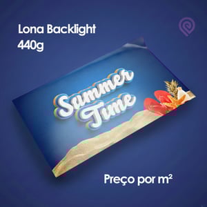 Lona Backlight - Sob medida Lona 440g Você escolhe o tamanho por m² Alta Resolução CMYK - Impressão realizada com tintas ecológicas  Diversos tipos de acabamento Corte reto (refile)