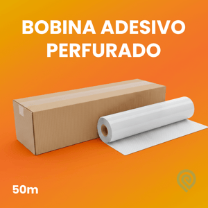 Adesivo Perfurado para Impressão - Bobina Fechada Adesivo Vinil Perfurado - Bobina Fechada Material para impressão em Solvente, UV e Látex Excelente para Impressão e Laminação Acabamento Brilhante ou Fosco Perfurado - Semi brilho