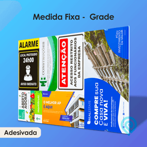 Placa de PS Adesivada - Medida Fixa Placa de PS Virgem Medida da Chapa Impressão Colorida [SOLVENTE] Placa Adesivada Sem Refile e Acabamento Brilho ou Fosco