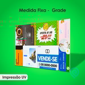 Placa de PS Impressão UV - Grade Placa de PS Virgem Medida da Chapa Impressão Colorida UV Placa Adesivada Sem Refile e Acabamento Brilho ou Fosco