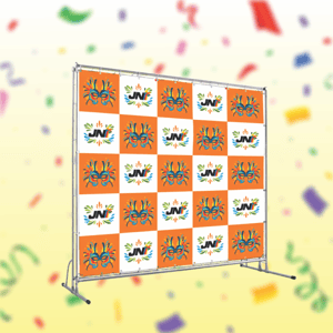 BACKDROP Lona 280g Promocional 300X300cm 4x0  reforço e ilhós 