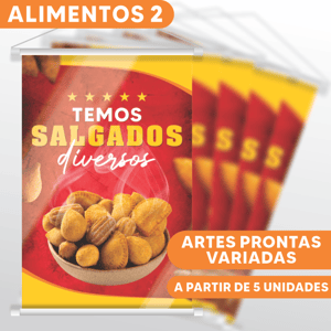 COMBO BANNER - ALIMENTOS 2 Lona 280g Promocional Padrão    