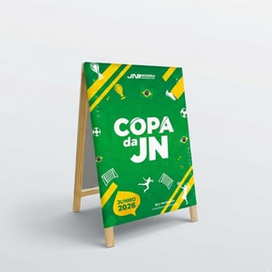 Cavalete Lona Front 440g 60x90cm 4x4  Quadro de madeira 20 cm de Pé - Montado  60x110