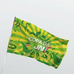 BANDEIRA 100X140CM Tecido Bember 100x140cm  Cabo Madeira Refilado e Grampeado 