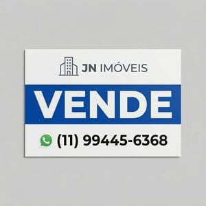 Placa imobiliária PS 2MM  40x60cm 4x0 Adesivo Branco Sem acabamento Promoção