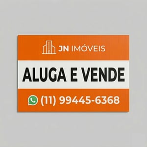 Placa imobiliária Polionda  40x60cm 4x0 Adesivo Branco Sem acabamento Promoção