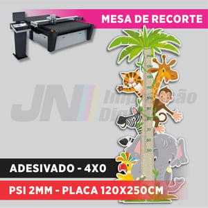 Placa PS 1mm - corte - Adesivada PS 1mm 120x250cm  Adesivo recorte mesa 