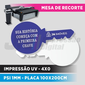 Placa PS 1mm - corte - frente PS 1mm 100x200 cm  Impressão UV recorte mesa 