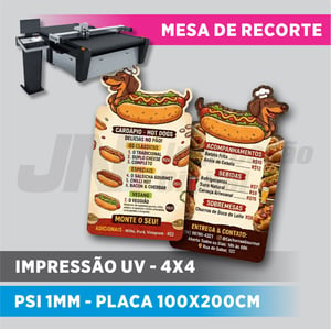 Placa PS 1mm - corte - frente e verso PS 1mm 100x200cm  Impressão UV recorte mesa 