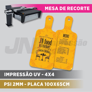 Placa PS 2mm - corte - frente e verso PS 2mm 100x65cm  Impressão UV recorte mesa 
