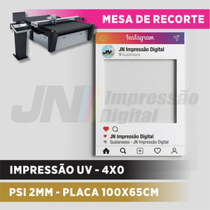 Placa PS 2mm - corte - frente PS 2mm 100x65cm  Impressão UV recorte especial 