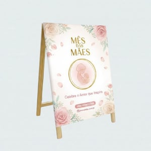 Cavalete Lona Front 440g 70x100cm 4x4  Quadro de madeira 20 cm de Pé - Montado  70x120cm