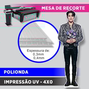 Totem Personalizado Polionda   Impressão UV recorte mesa 
