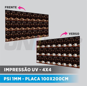 PLACA UV PSI 1MM FRENTE E VERSO PSi  4X4 FOSCO sem refile 