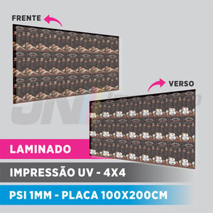 PLACA UV PSI 1MM frente e verso - LAMINADA PSi  4X4  sem refile 