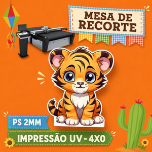Totem Personalizado PS 2mm   Impressão UV recorte mesa 