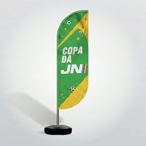 WIND BANNER KIT COMPLETO Tecido Oxford 4x4 - Colorido Frente e Verso Impressão Ultra HD Sublimática Dupla-Face Costurado - Base Plástica - Haste Desmontável Confira o gabarito antes de enviar sua arte.
