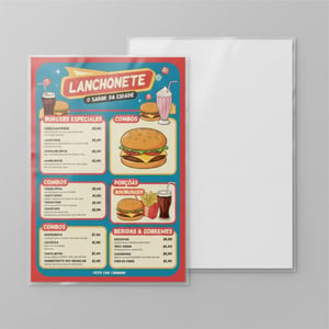 Cardápio Plastificado