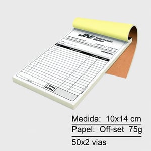 Talão 1 Via - 10x14cm Papel Off-set 75g  1x0 - Impressão 1 cor  Colado 