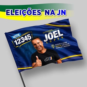Bandeira Eleições Tecido Bember  4x0 -  Colorido Frente Bolsa para Haste Refilado e Grampeado 