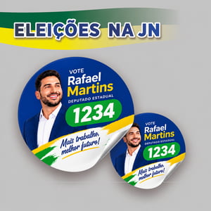 Adesivo Praguinha política Vinil 120g  4x0 -  Colorido Frente  Recorte Digital 