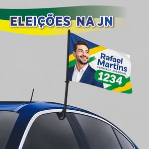 Bandeira para Carro Carflag Eleições Tecido Bember  4x0 -  Colorido Frente  Impressão HD 