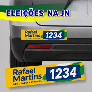 Adesivo Para-choque Eleições Vinil 0,8 mm  4x0 -  Colorido Frente  Refile (Corte Reto) 